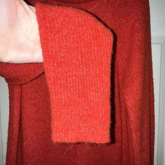 Loft Sweater Dress Sz Small Red Cowl Neck Long Sleeve Christmas Holiday - Picture 2 of 7